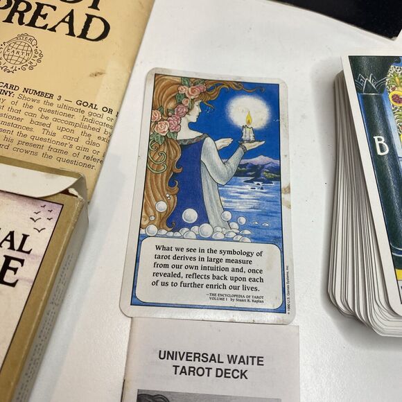 Arthur Edward Waite Tarot Deck Book 78 Universal Cards + Pictorial Key Guide - Picture 8 of 10